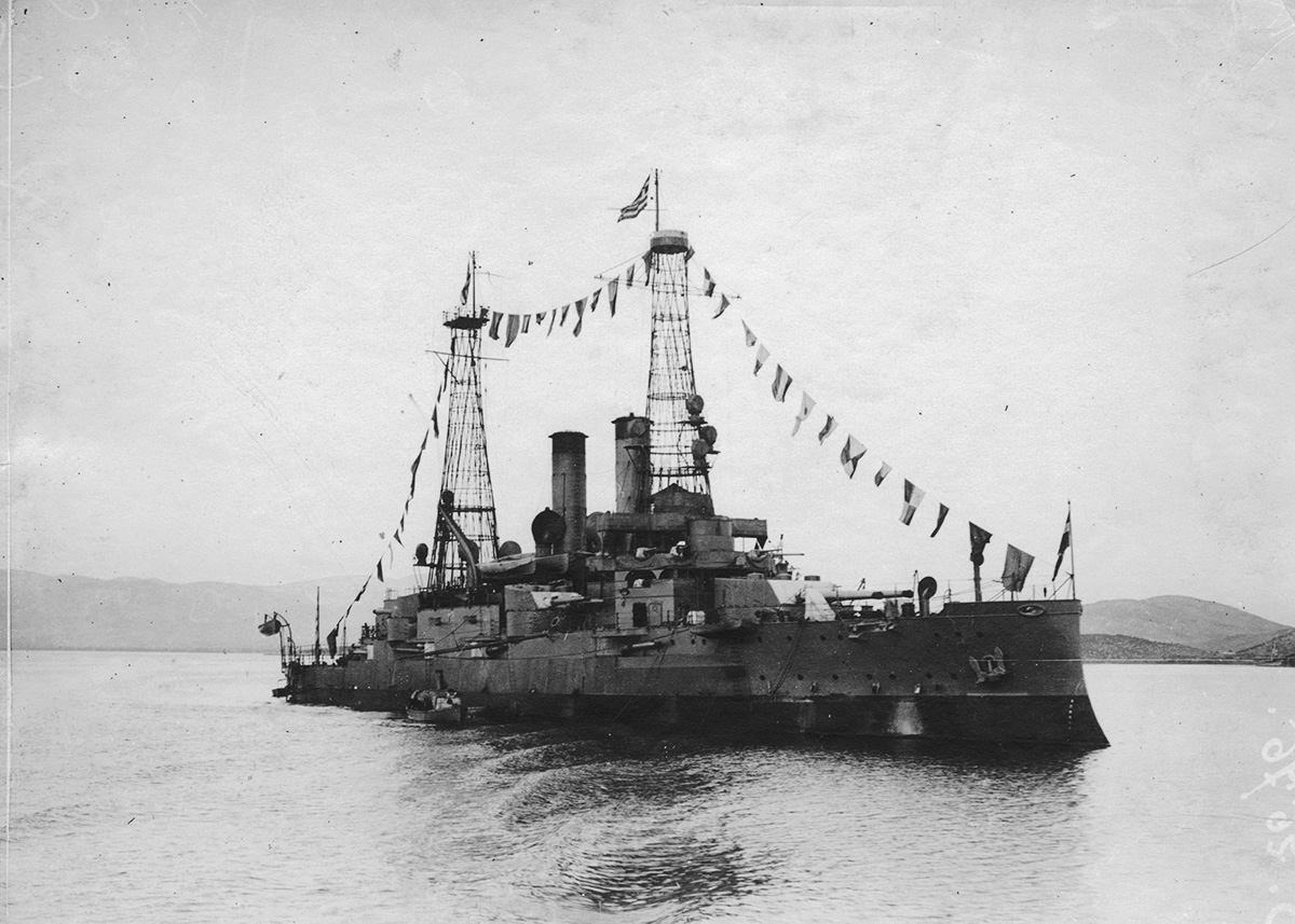 Louis-Emmanuel Mas (opérateur S), Dans le port du Pirée pendant le blocus (13-20 janvier 1917). En rade du Pirée