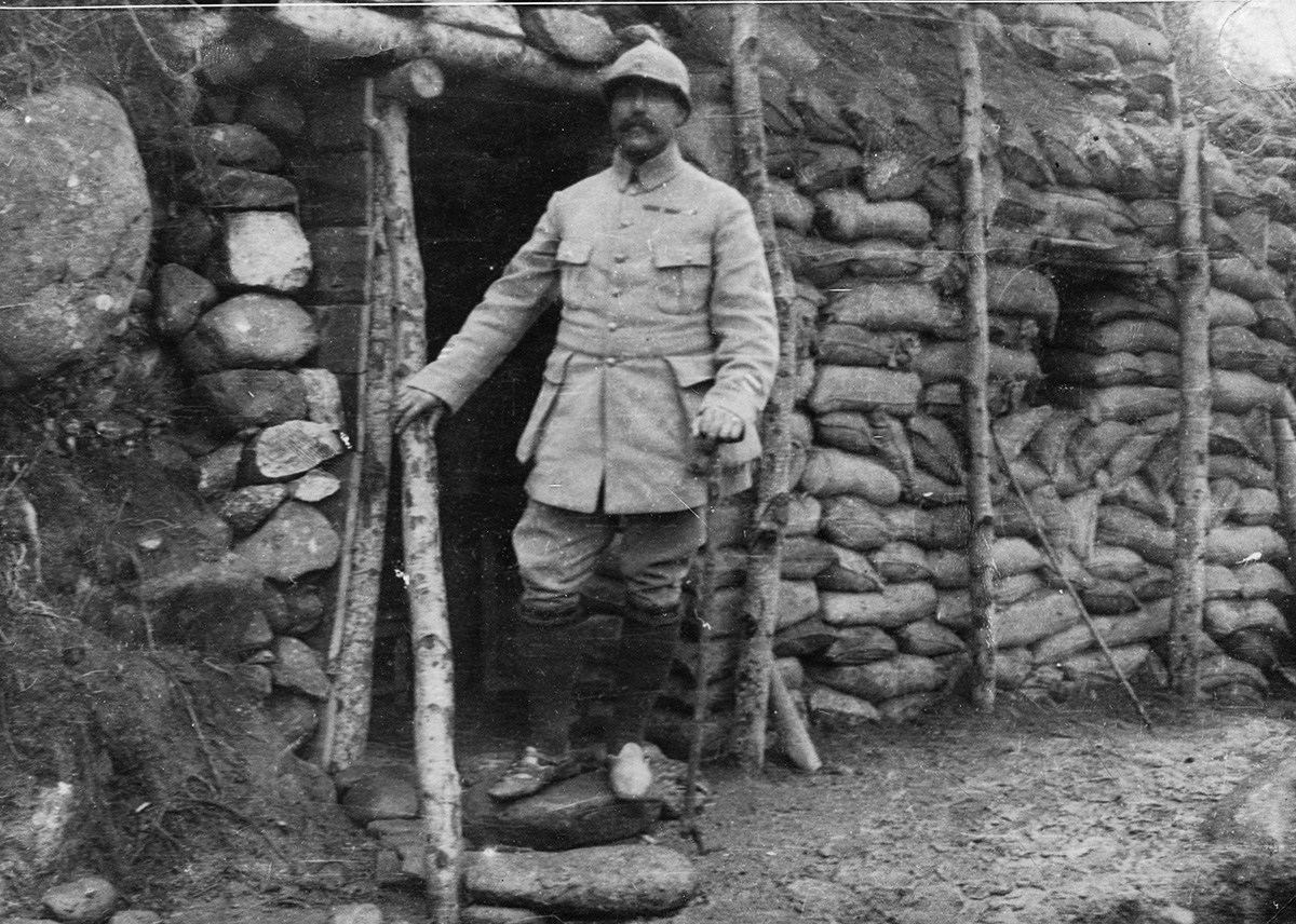 Opérateur K, L'attaque de la cote 1248 devant Monastir (16-26 mars 1917). Le colonel Saugnier, commandant le 175ème, à la porte de son abri