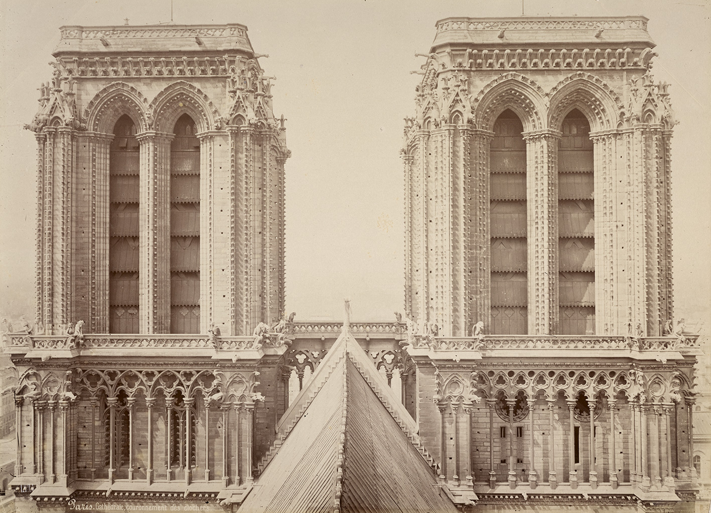 Médéric Mieusement, Notre Dame de Paris, tours et toit de la nef