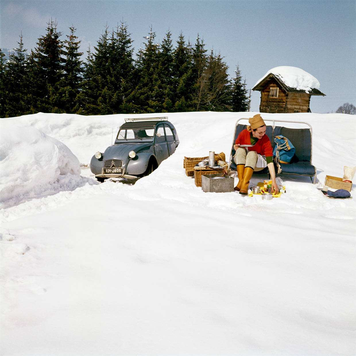 J. H. Lartigue, Florette, Megève, mars 1965