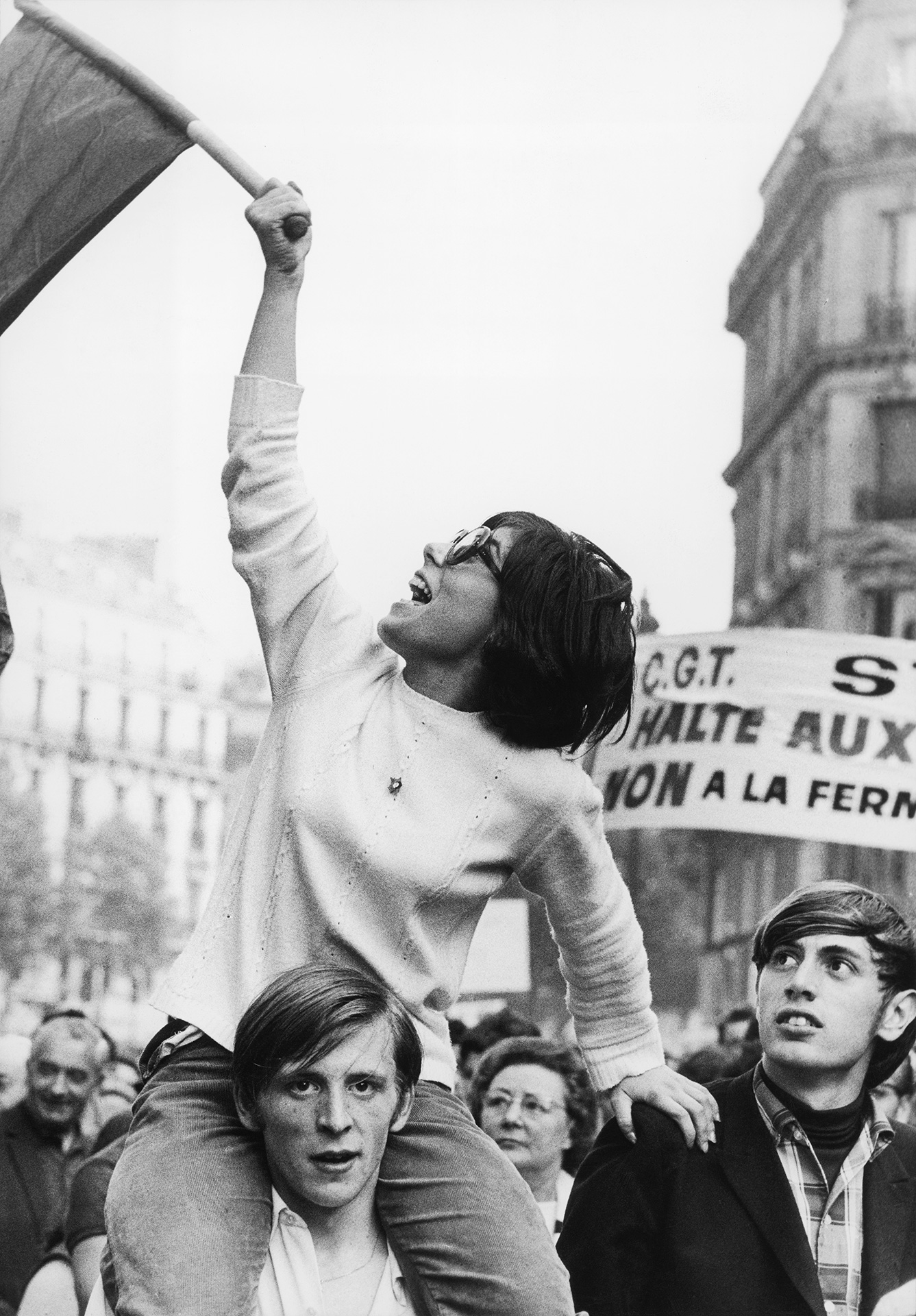 Gilles Caron, Manifestation de la CGT, Paris, 1968.