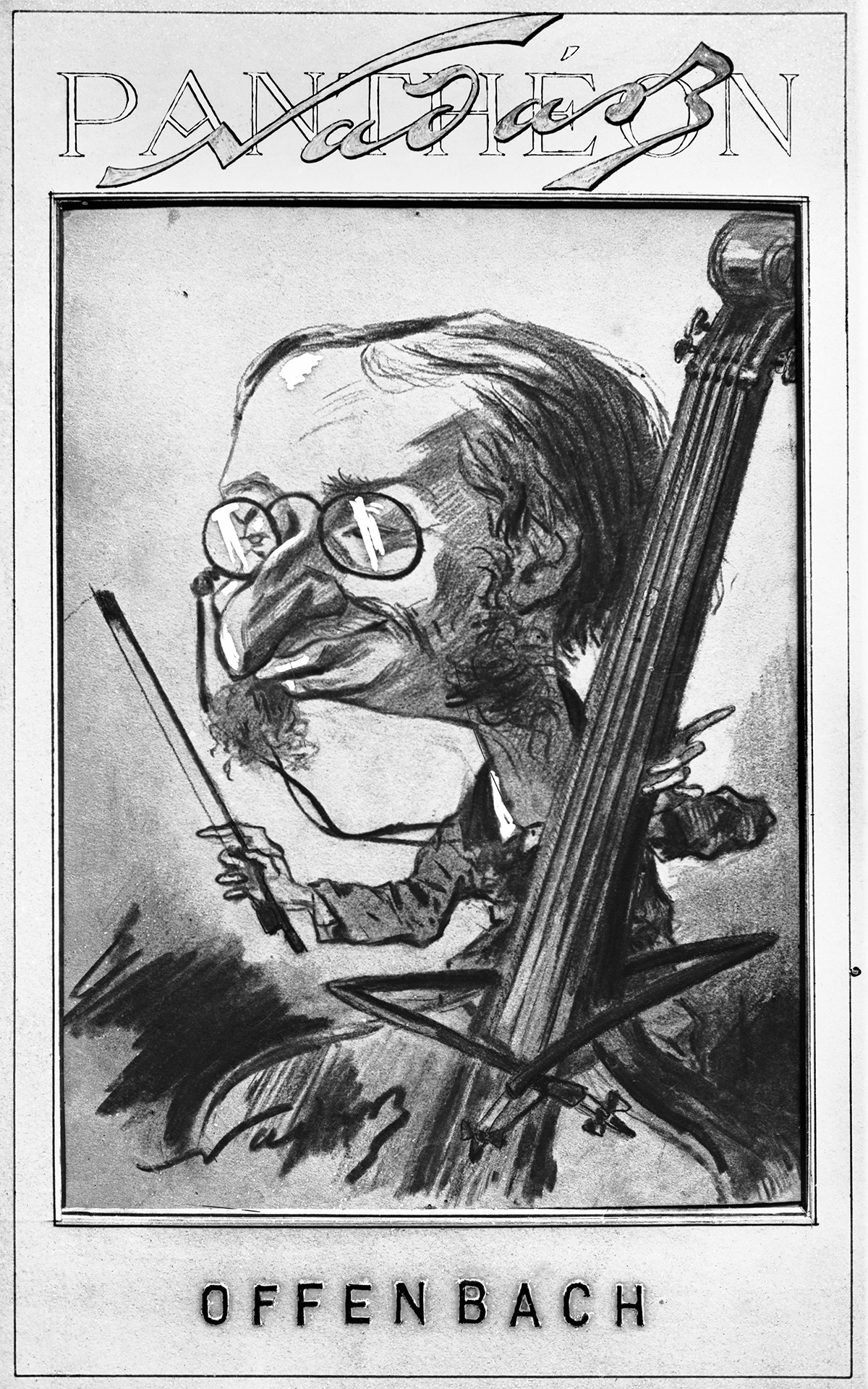 Carricature de Jacques Offenbach par Nadar