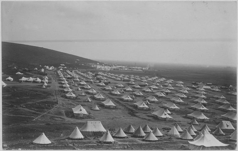 Dans le secteur de Verketop - Vodena (mars 1917). Vue générale du camp aux environs de Vodéna