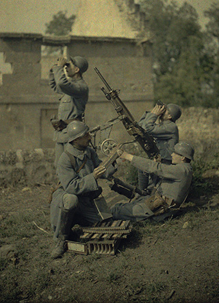 Photographe Cuville, Section de mitrailleurs, Bucy-le-Long (France), 1917