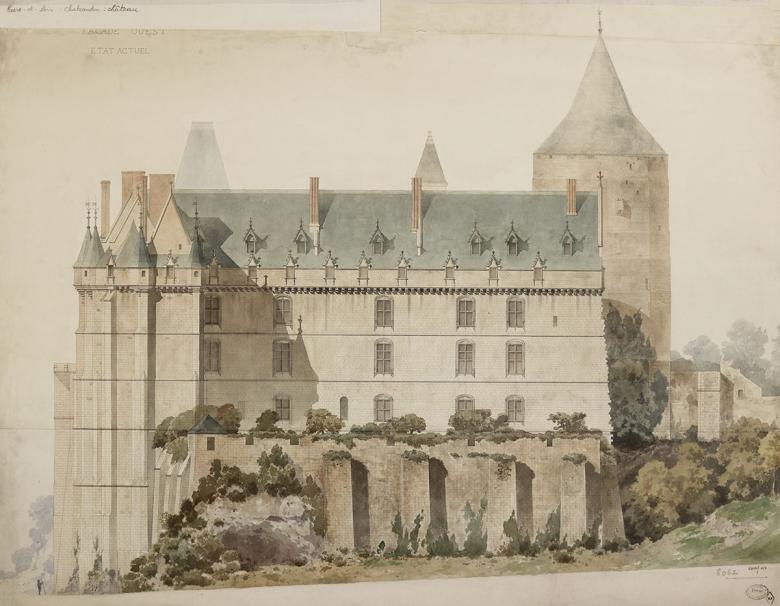 Désiré Devrez, Façade ouest, état actuel du Château de Châteaudun (Eure-et-Loir) et ses abords, 1878