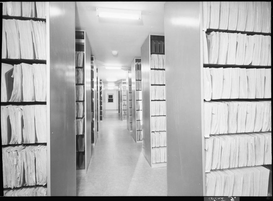 François Kollar, une salle d'archives, 1959