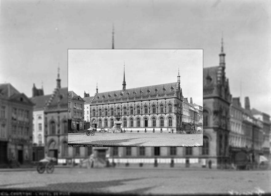 Alfred-Nicolas Normand, Façade principale sur une place, extra-muros, Courtrai, Flandres, Belgique, 1891