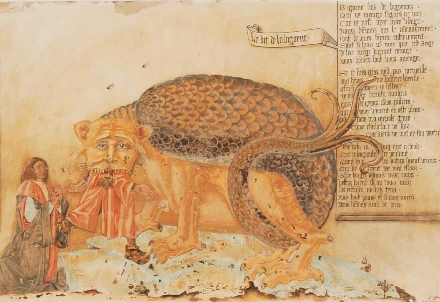 Yperman, Louis-Joseph, Le dit de la bigorne et le dit du bonhomme, Catalogue des relevés de peintures murales, musée des arts décoratifs, Paris, 1918