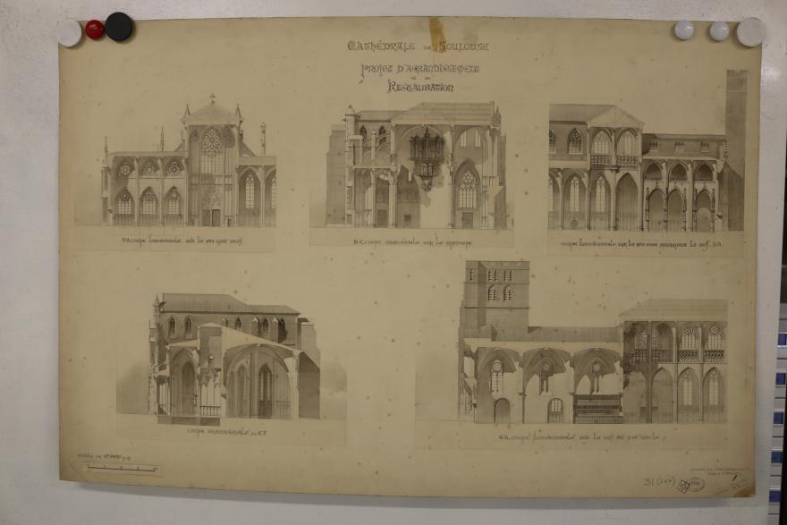 Saint-Anne Auguste Louzier, Projet d'agrandissement et de restauration de la cathédrale de Toulouse, s.d.