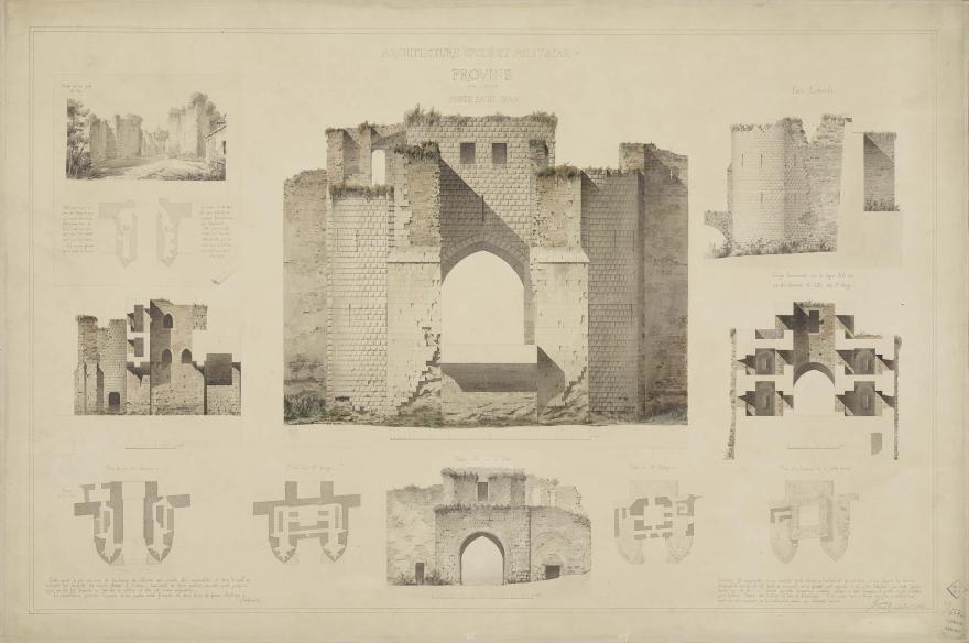 Pierre-Joseph Garrez, Remparts de la Ville haute, Provins, 1848