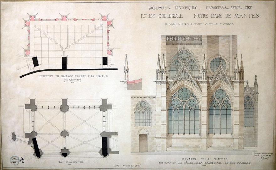 Alphonse Simil, Restauration de la chapelle dite de Navarre de l’église collégiale Notre-Dame de Mantes-la-Jolie (Yvelines), 5 juillet 1886