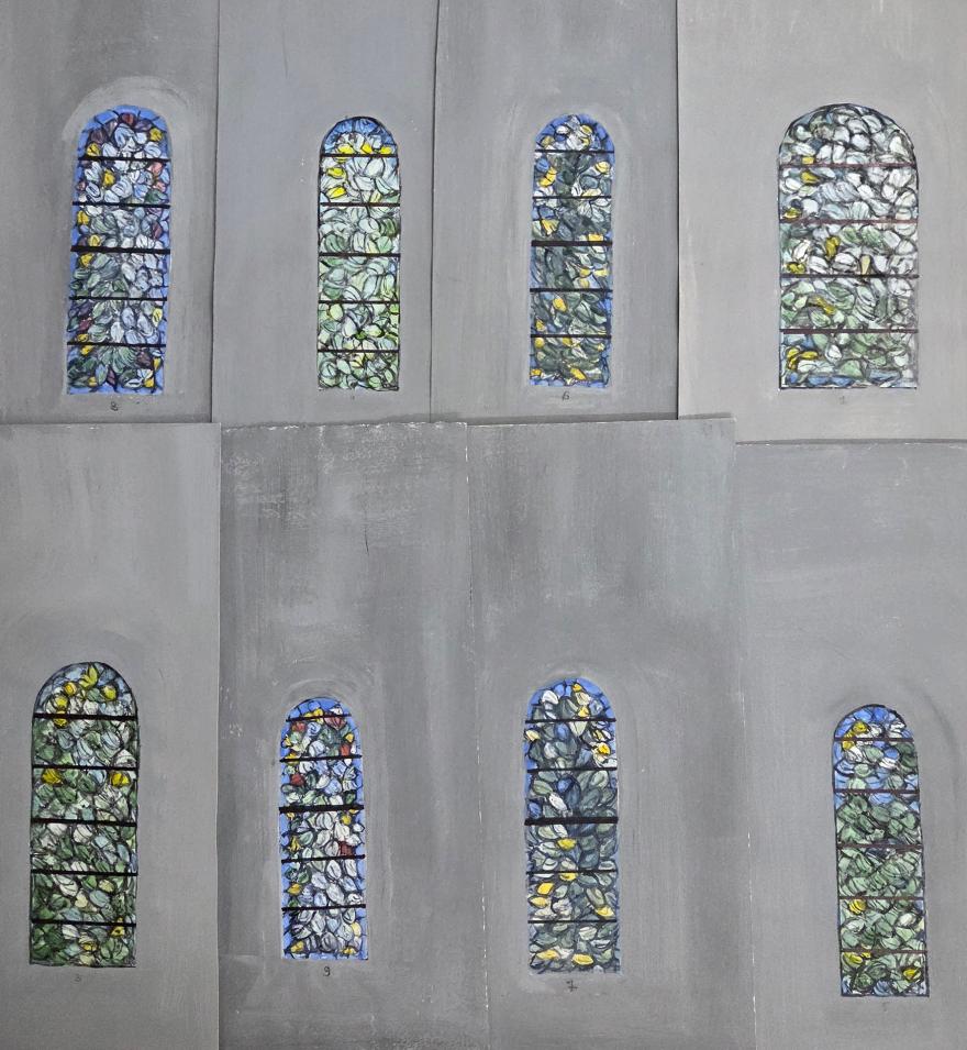 Jeannette Weiss-Gruber, Maquettes pour la nef de l'abbatiale Saint-Jean-Baptiste de Saint-Jean-Saverne, Saverne (Bas-Rhin), 1996 
