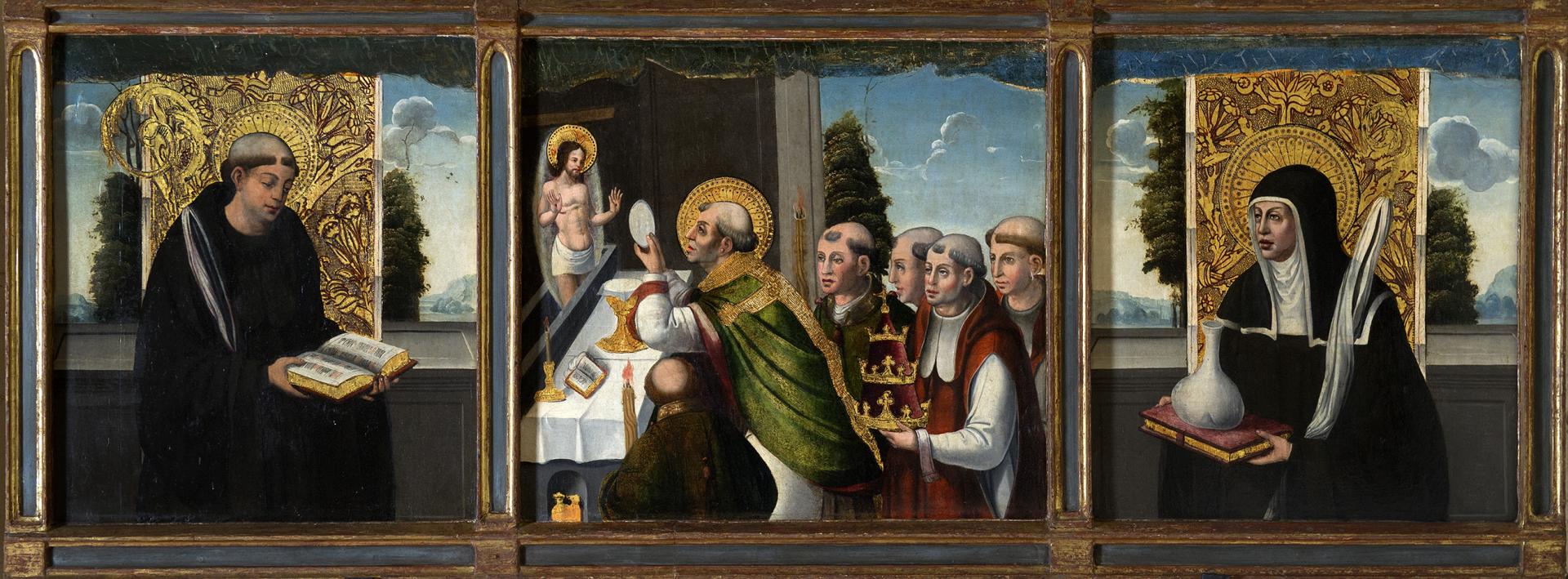 La Messe de saint Grégoire, Tableau (triptyque), Cathédrale Saint-André, Bordeaux (Gironde).