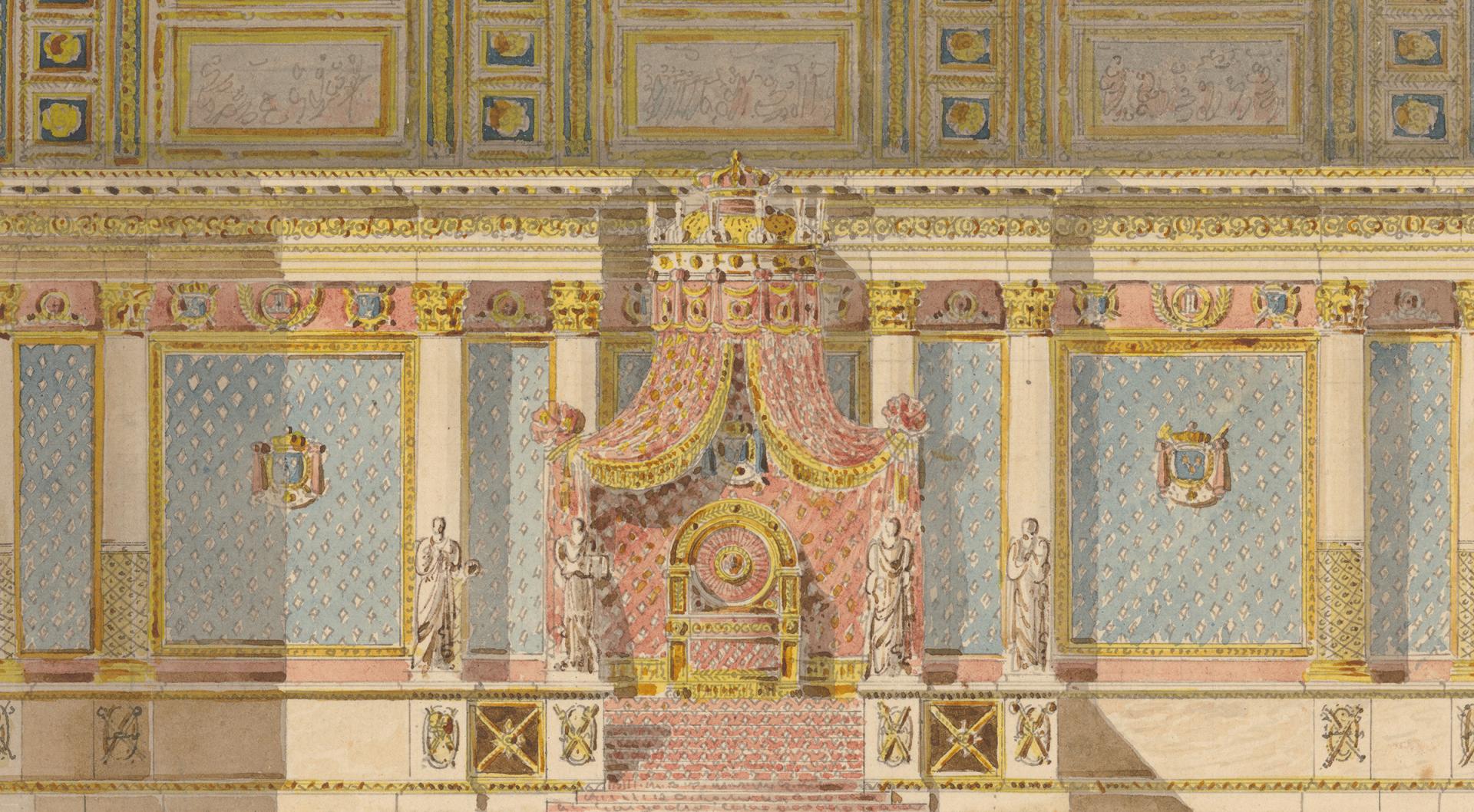 Carnet de dessins D'Hittorff et Lecointe sur les Fêtes de la Restauration