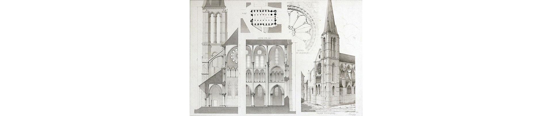 Édouard Danjoy, Plans de restauration de la collégiale Saint-Étienne à Brie-Comte-Robert (Seine-et-Marne), 1874 © Ministère de la Culture (France), Médiathèque du patrimoine et de la photographie, diff. GrandPalaisRmn Photo