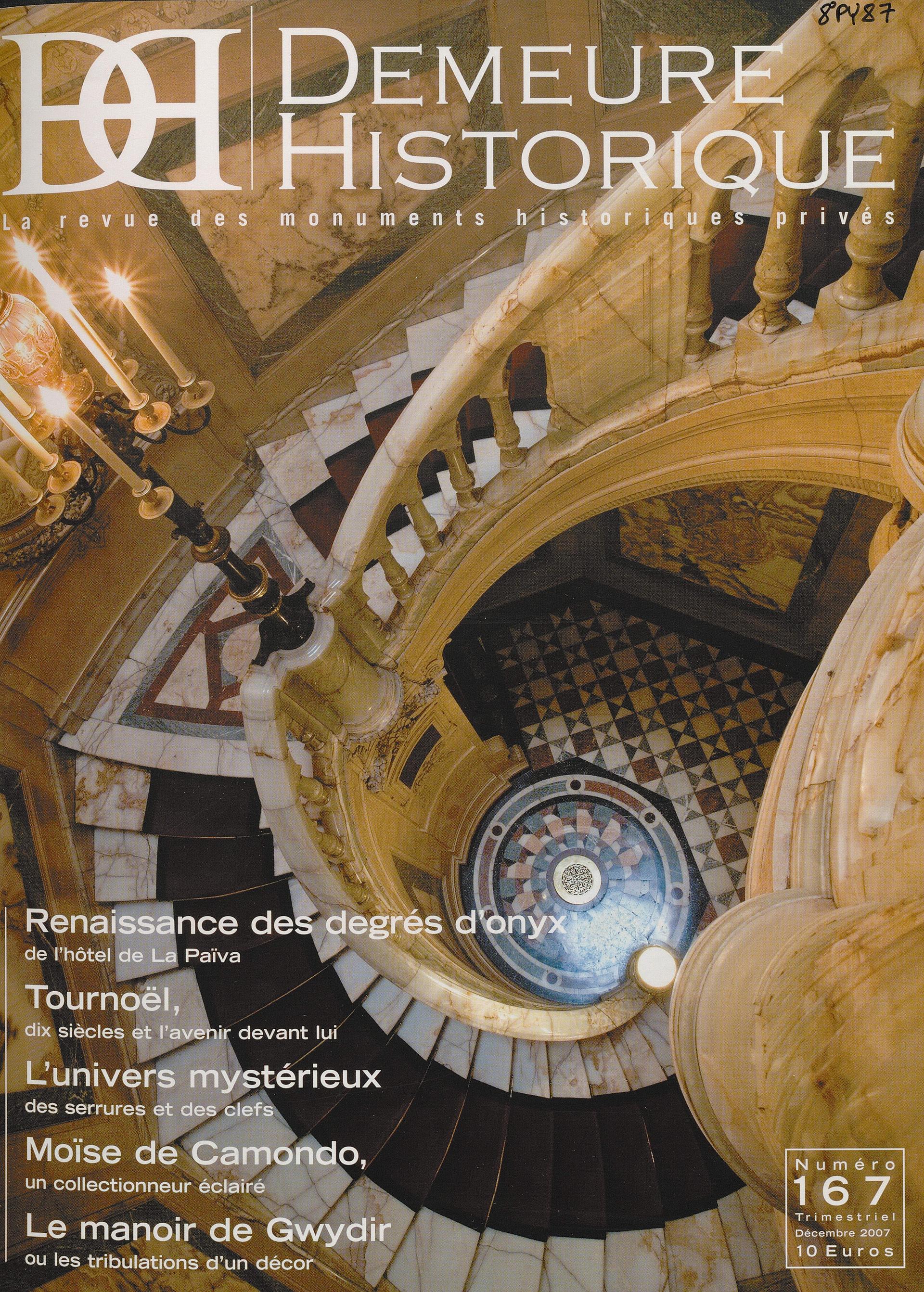 Couverture du magazine La Demeure historique, n° 167, décembre 2007 