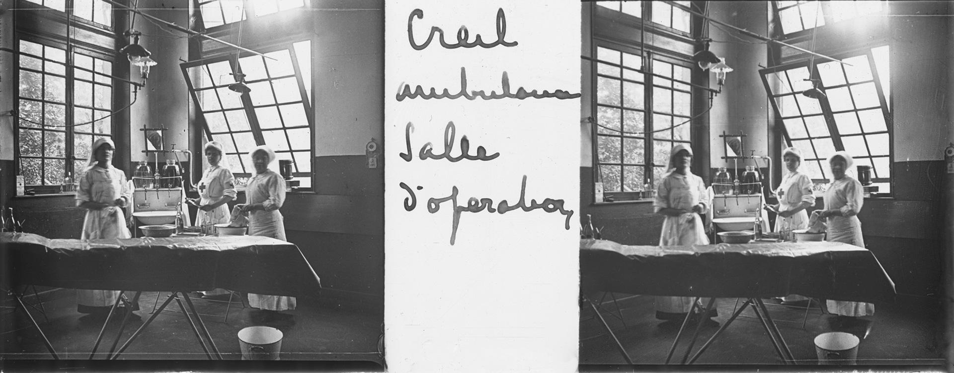 Henri Olivier, « Creil ambulance, salle d'opération », Creil (Oise), 1915 